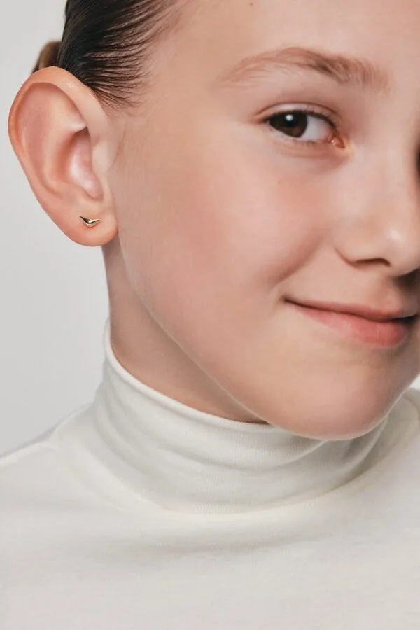 Earrings Mini Bird Girl Stud Earrings, white gold for a unique and sophisticated look